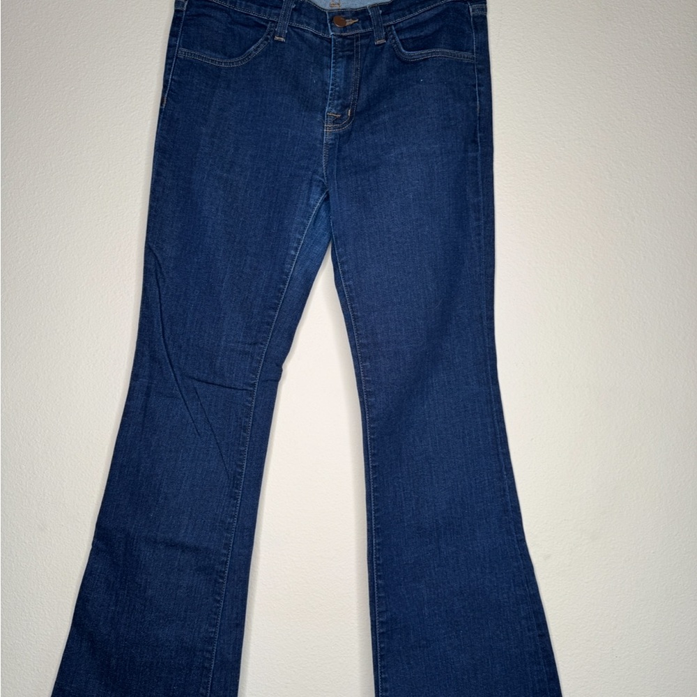 J Brand Blue Flare Wide Leg Jeans